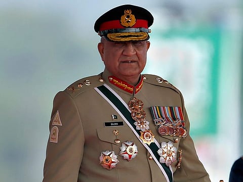 FPakistan's Army Chief General Qamar Javed Bajwa arrives for a military parade to mark Pakistan National Day in Islamabad, on March 23, 2022.