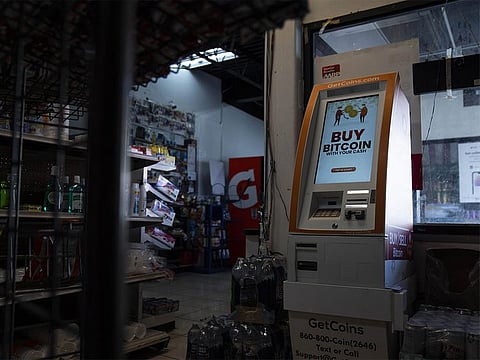 A Bitcoin automated teller machine (ATM) at a gas station in Washington, D.C., U.S.