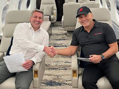 Mark Kammer, Managing Director of Dynamic Advanced Training and and Romy Hawatt, Founder and Executive Chairman of the Airways Aviation ESMA Group