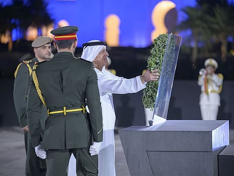 Ruler of Ras Al Khaimah attends Commemoration Day ceremony at Wahat Al Karama.