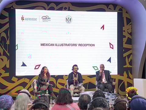 Mexican illustrators and visual artists who participated in the Sharjah Children's Book Illustration Exhibition between 2017 and 2021 came together at the 36th Guadalajara International Book Fair to discuss their experience and awards received at the exhibition.