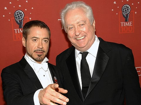 Actor Robert Downey Jr and his father Robert Downey Sr at Time's 100 Most Influential People in the World Gala in New York on May 8, 2008.