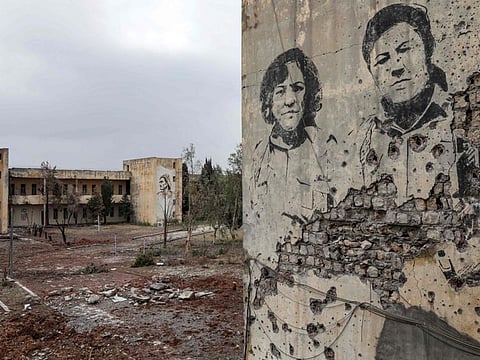 This picture taken on November 26, 2022 shows a view at damage sustained at the headquarters of the Kurdistan Democratic Party of Iran (KDPI) following an Iranian cross-border attack in the town of Koye (Koysinjaq), in the east of Arbil district in the autonomous Kurdish region of northern Iraq.