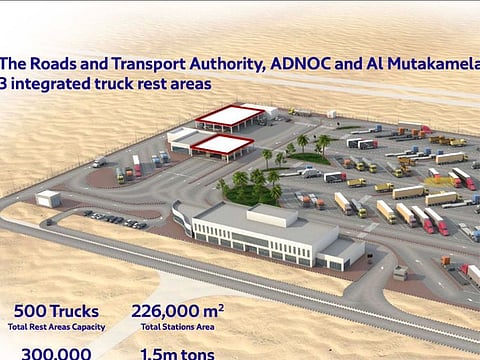 Blueprint of the integrated truck rest areas.