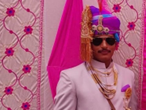 Border Security Force soldier Chhotusinh Vaghela cast his vote first in the Gujarat elections before heading off for his wedding on Monday, December 5, 2022.