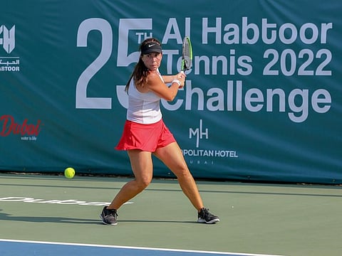 Inaugural Al Habtoor Tennis Challenge champion Kira Nagy in action.