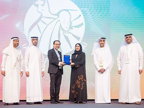 Hessa Bint Essa Buhumaid, Minister of Community Development, presenting awards to participants of the 25th edition of the World Congress of the International Association for Child and Adolescent Psychiatry and Allied Professions (IACAPAP 2022), hosted by Al Jalila Children’s Specialty Hospital in Dubai.