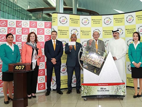The latest million dollar raffle of Dubai Duty Free Millennium Millionaire promotion.
