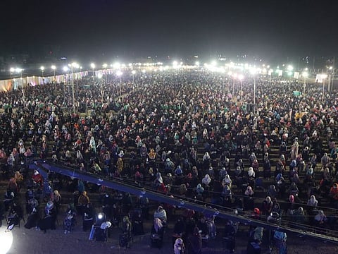 Girl appearing for Al Khidmat Foundation's 'Bano Qabil' aptitude test in Karachi.