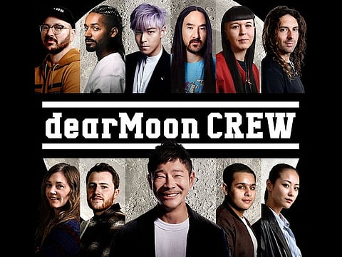 Japanese billionaire Yusaku Maezawa and the 8 main crew members, who Maezawa plans to take on a trip around the moon as soon as next year, as well as the 2 backup crew members, are seen in this handout image released December 9, 2022.