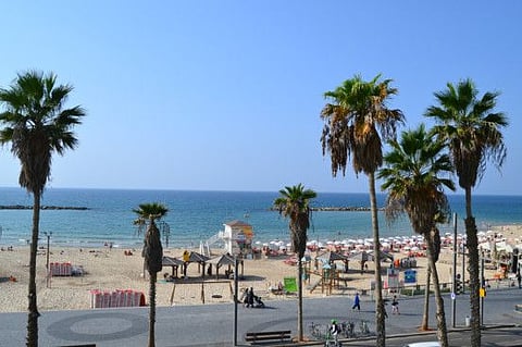 A view of the beach in Tel Aviv