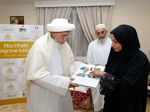 The leader of the Dawoodi Bohra community, Mufaddal Saifuddin (left), has backed the conservation initiative in the UAE capital