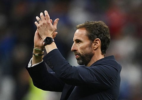 England manager Gareth Southgate looks dejected after the match as England are eliminated from the World Cup.