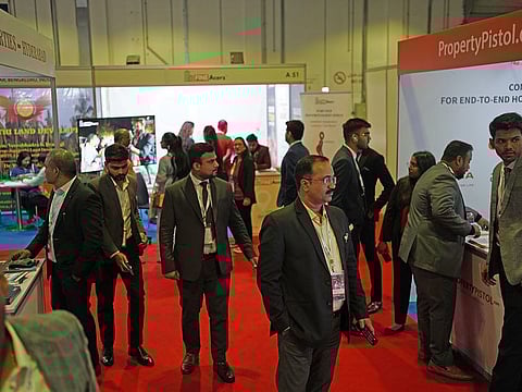 Event organiser Maxpo Exhibitions gave away two grams of gold coin to every property buyer at the two-day show held at Dubai World Trade Centre. Clint Egbert/ Gulf News