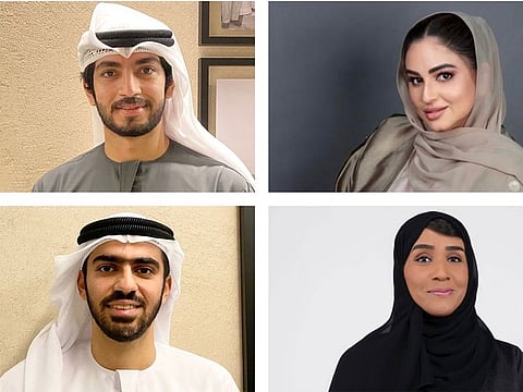 (Clockwise from top left) Omar Al Madhaani, Amal Ahmad, Shaikha Al Hosani, and Khalid A Awadhi