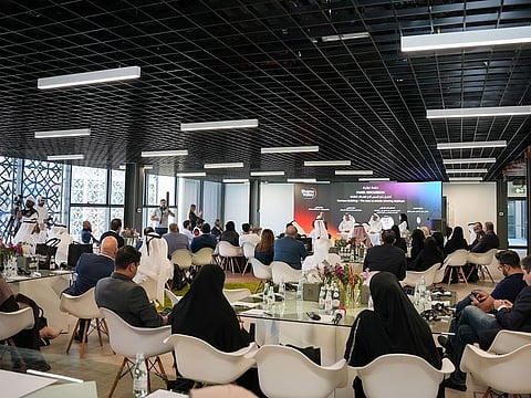 Senior officials and guests at the launch of the Shams Valley project in Sharjah.