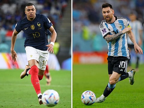 TWO GENIUSES: France’s forward Kylian Mbappe (left) and Argentina’s forward Lionel Messi. The two will play decisive roles as Argentina clash with France in the FIFA World Cup Qatar 2022 football final in Doha on December 18, 2022.