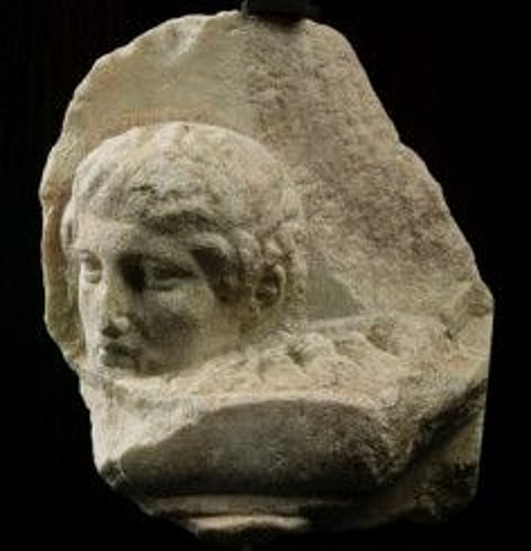 One of the three fragments of Parthenon Sculptures housed by the Vatican Museum that Pope Francis decided to return to Athens, is displayed in this undated photo provided by Vatican Museum.