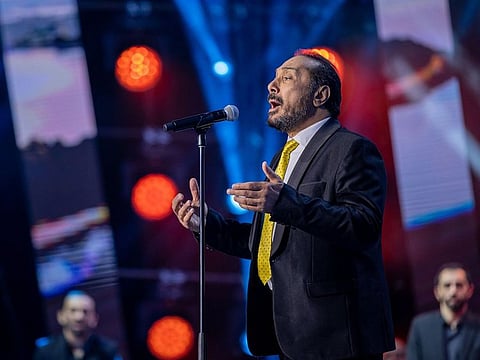 Ali Al Hajjar performing at Al Majaz Amphitheater in Sharjah on Thursday