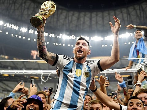 Mobbed... Argentina captain Lionel Messi was mobbed by fans at a restaurant and needed a police escort to leave.