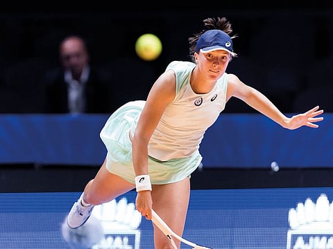 World No 1 Iga Swiatek clinched a high-quality clash against Caroline Garcia in the World Tennis League opening clash on Monday.