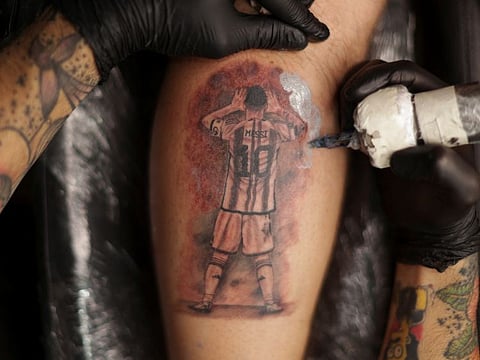 Fermin Robilotte, 27, gets a tattoo of Argentina star after winning the World Cup in Qatar.