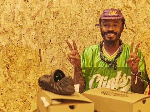 Salehe Bembury has  an impressive collection of branded work — Versace, Yeezy, Cole Haan, New Balance, Vans, Crocs and, very soon, Clarks as well