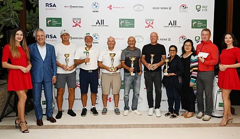 Winners at The Senior Champions Tour event at Trump International Golf Club, Dubai.