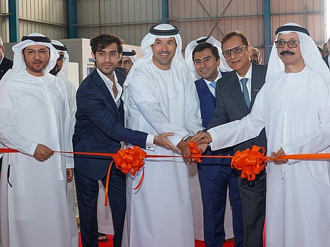 Helal Saeed Al Marri, Director General of Dubai Department of Economy and Tourism; Sultan Ahmed Bin Sulayem, Group Chairman and CEO of DP World; Abdulla Bin Damithan, CEO and Managing Director of DP World UAE and JAFZA; and Bharat Bhatia, Chairman and CEO of Conares at the inauguration.