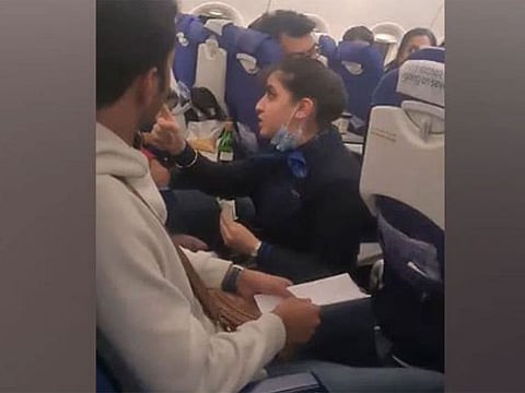 The video of the argument was shared on Twitter by one of the passengers.