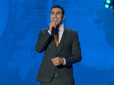 Yahya Nadi during his award-winning performance at Al Majaz Amphitheatre in Sharjah on Sunday