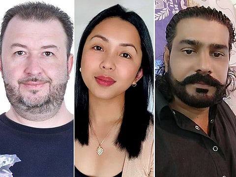 The lucky trio: Krill, Rowena and Khawar.