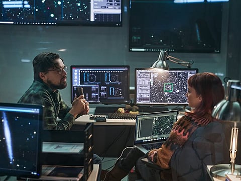 Leonardo DiCaprio and Jennifer Lawrence in 'Don't Look Up'