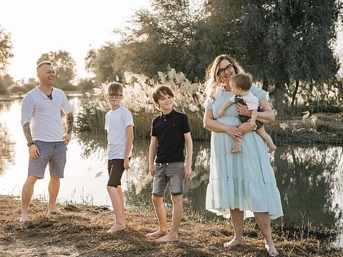 Dave Blacklaws (left) and his family love spending time outdoors when the weather cools in UAE