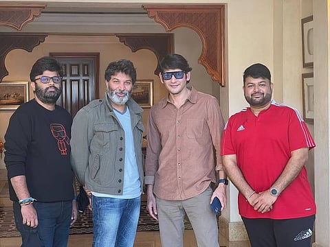 Mahesh Babu in Dubai with director Trivikaram Srinivas.