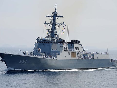 File picture shows South Korean warships.