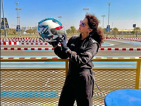Taapsee Pannu at the Yas Marina Circuit in Abu Dhabi