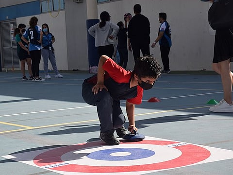 A student during a sports activity at Dubai-based GEMS Wellington Academy – Silicon Oasis