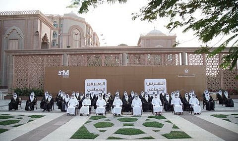 The UAE Ministry of Community Development organised a mass wedding for 50 young Emirati grooms in Abu Dhabi, sponsored by Al Masaood Group.