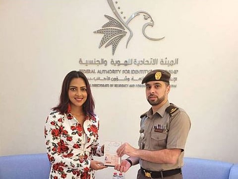 Actress Amala Paul receives her UAE golden visa honour