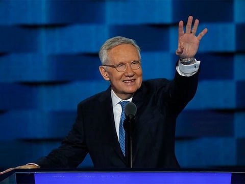 Senate Democratic Leader Harry Reid speaks on the third day of the Democratic National Convention in Philadelphia, Pennsylvania on July 27, 2016