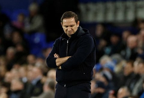 Under pressure... Everton manager Frank Lampard.