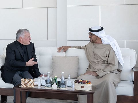 His Majesty King Abdullah II ibn Al Hussein of Jordan and President His Highness Sheikh Mohamed bin Zayed Al Nahyan.