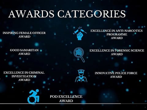 The various categories of the World Police Summit Awards.