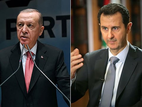 Turkish President Recep Tayyip Erdogan (left) said last week he is willing to sit down with Syria’s Al Assad, without specifying a date. Foreign Ministers of the two countries are likely to meet in the coming days.