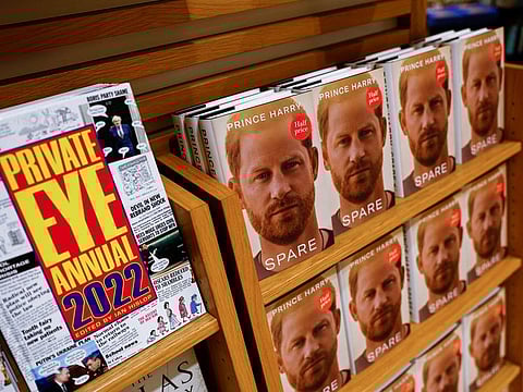 Copies of Britain's Prince Harry's autobiography 'Spare' are displayed at Waterstones bookstore, in London, Britain January 10, 2023