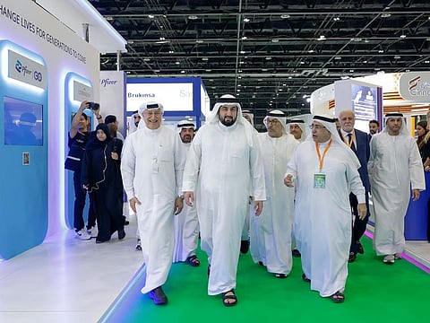 Sheikh Ahmed bin Mohammed bin Rashid Al Maktoum touring the exhibition area
