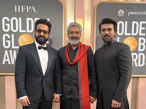 RRR is being represented at the Golden Globes by SS Rajamouli, Jr NTR and Ram Charan