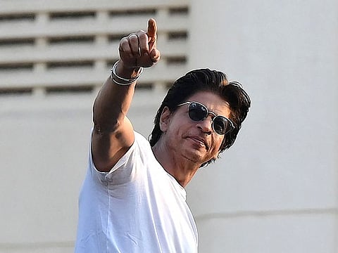Bollywood actor Shah Rukh Khan greets fans during his birthday celebrations at his Mannat residence in Mumbai
