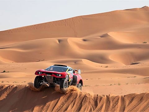 Sebastien Loeb and Fabian Lurquin - Dakar Rally Stage 11 winners in their Bahrain Raid Xtreme Prodrive Hunter.